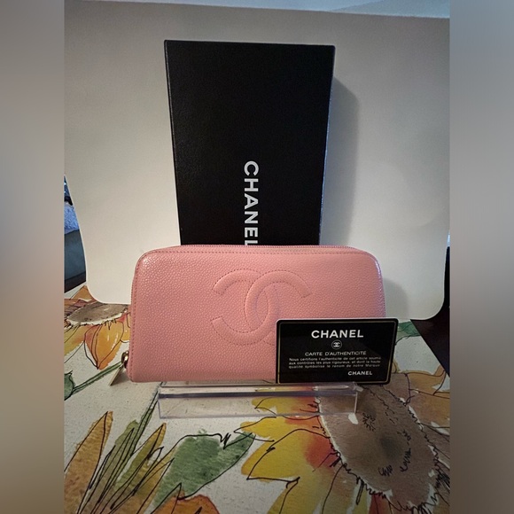 Chanel Light Pink Leather Wallet - Picture 1 of 13
